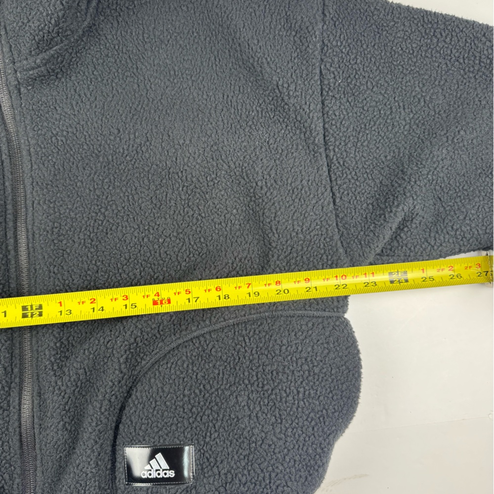 Adidas Men's Charcoal Performance Fleece Jacket - Picture 5 of 10
